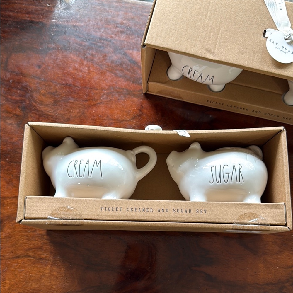 NWT Rae Dunn Piglet Creamer and Sugar Set